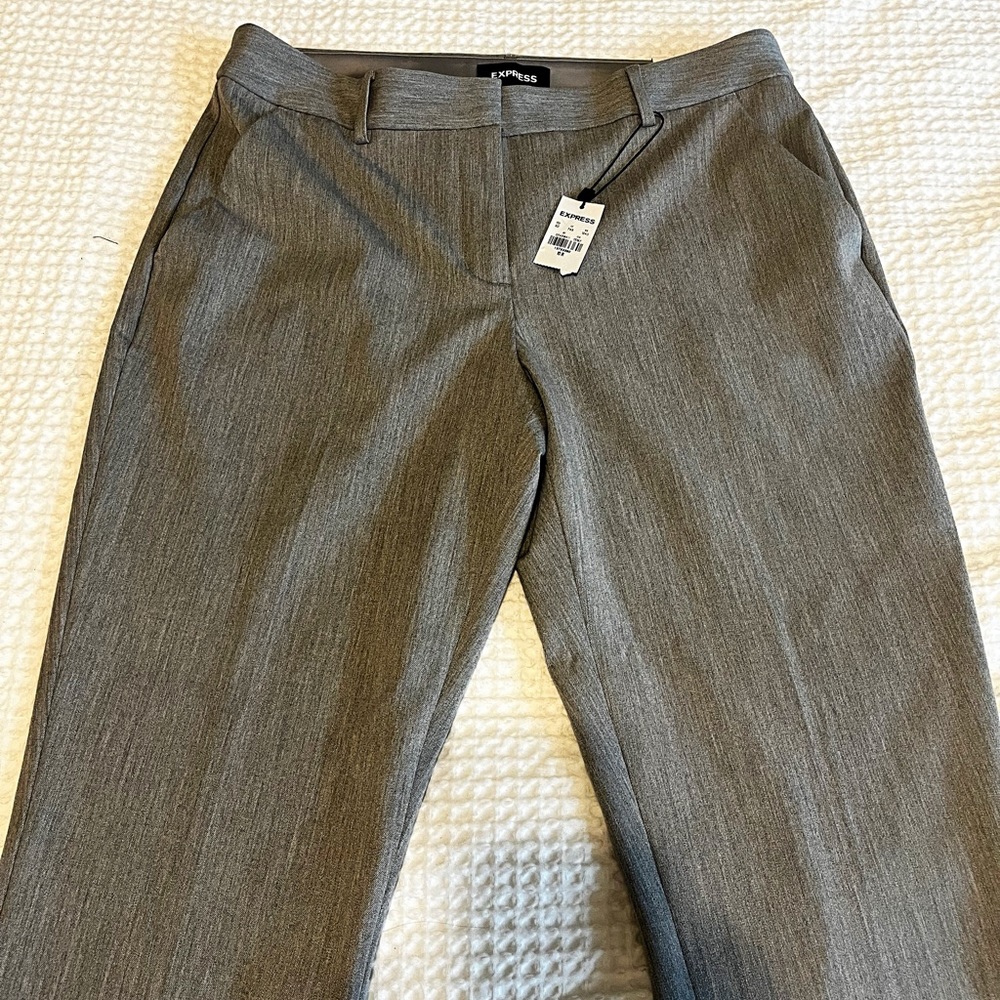 Light Grey Express Columnist Mid-Rise Pant